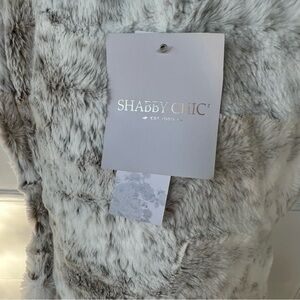 SHABBY CHIC Snow Leopard Plush FAUX FUR SHERPA Oversized THROW BLANKET